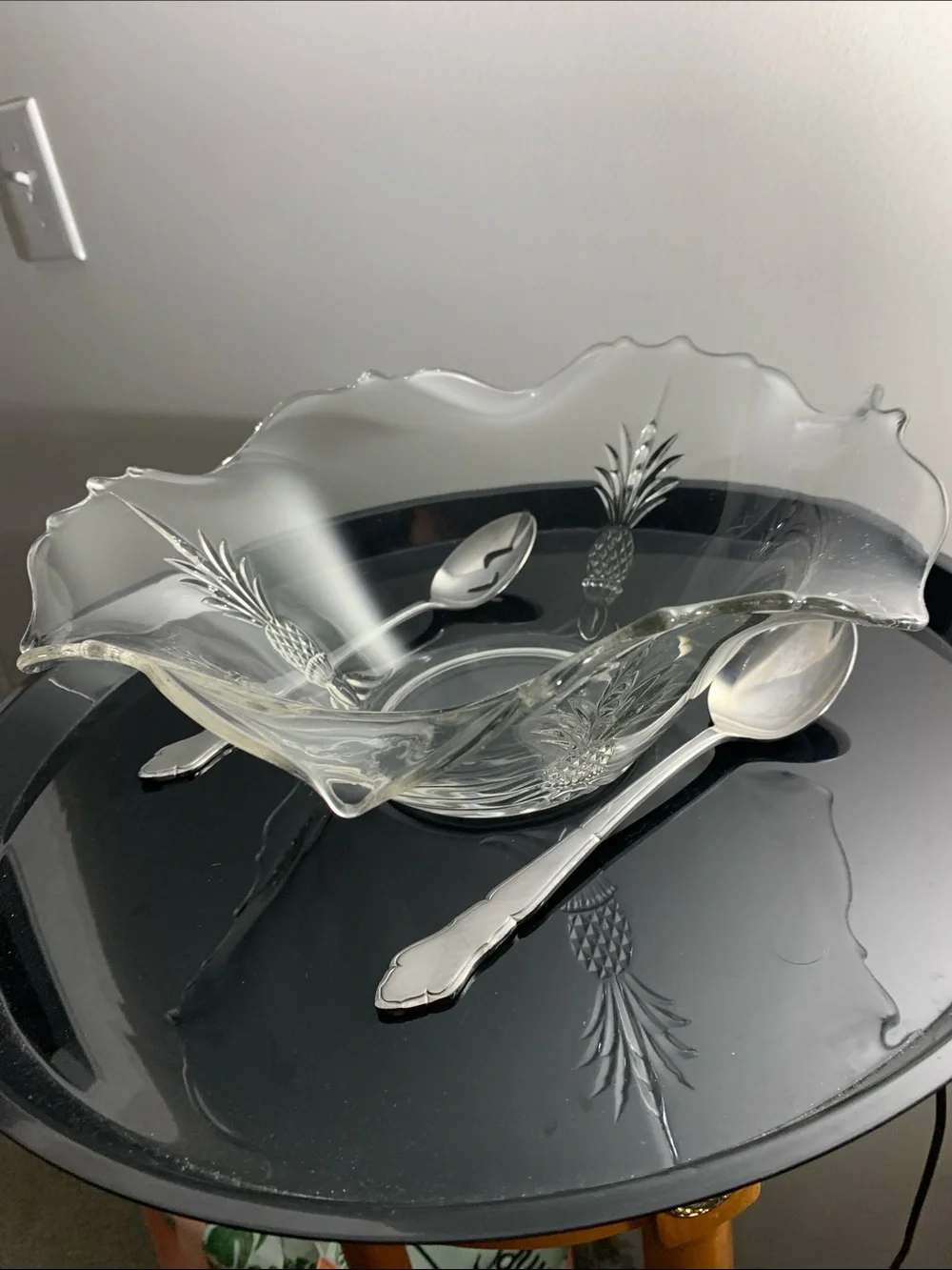 Heisey Pineapple LARGE Crimped Serving Bowl NWOT - STUNNING